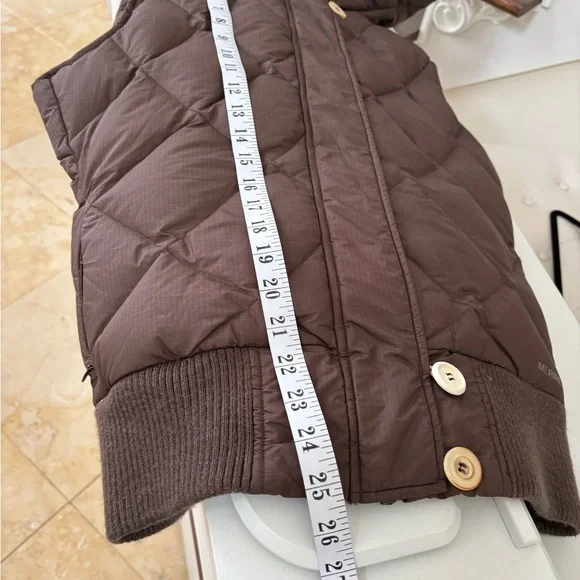 Merrell Quilted Hooded Sleeveless Vest - Brown - Picture 13 of 14